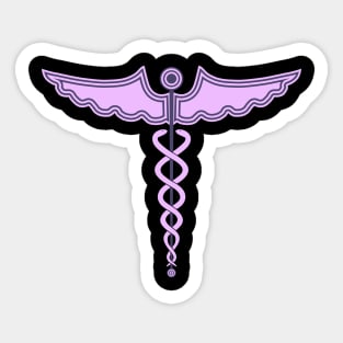 Caduceus Staff of Hermes Pink Sticker